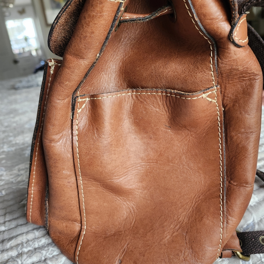 Patricia Nash Tan Leather Backpack - Picture 3 of 9